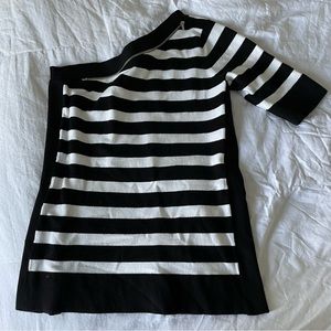 Cache Striped Off Shoulder Sweater Top